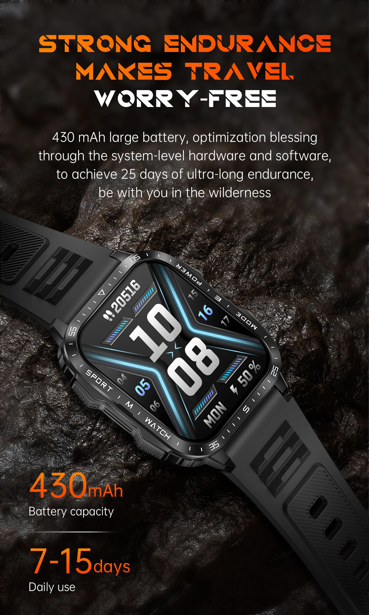 Welcome OEM Order, Factory Whole Selling Kt79 Sport Smartwatch With Flashlight 30m Waterproof 1.96inch Bt Call Sleep Monitoring Outdoor Relojes Men Smart Watch 2025 - Buy Kt79 Smart Watch 3atm Waterproof Smart Watch sports Smartwatch For Men