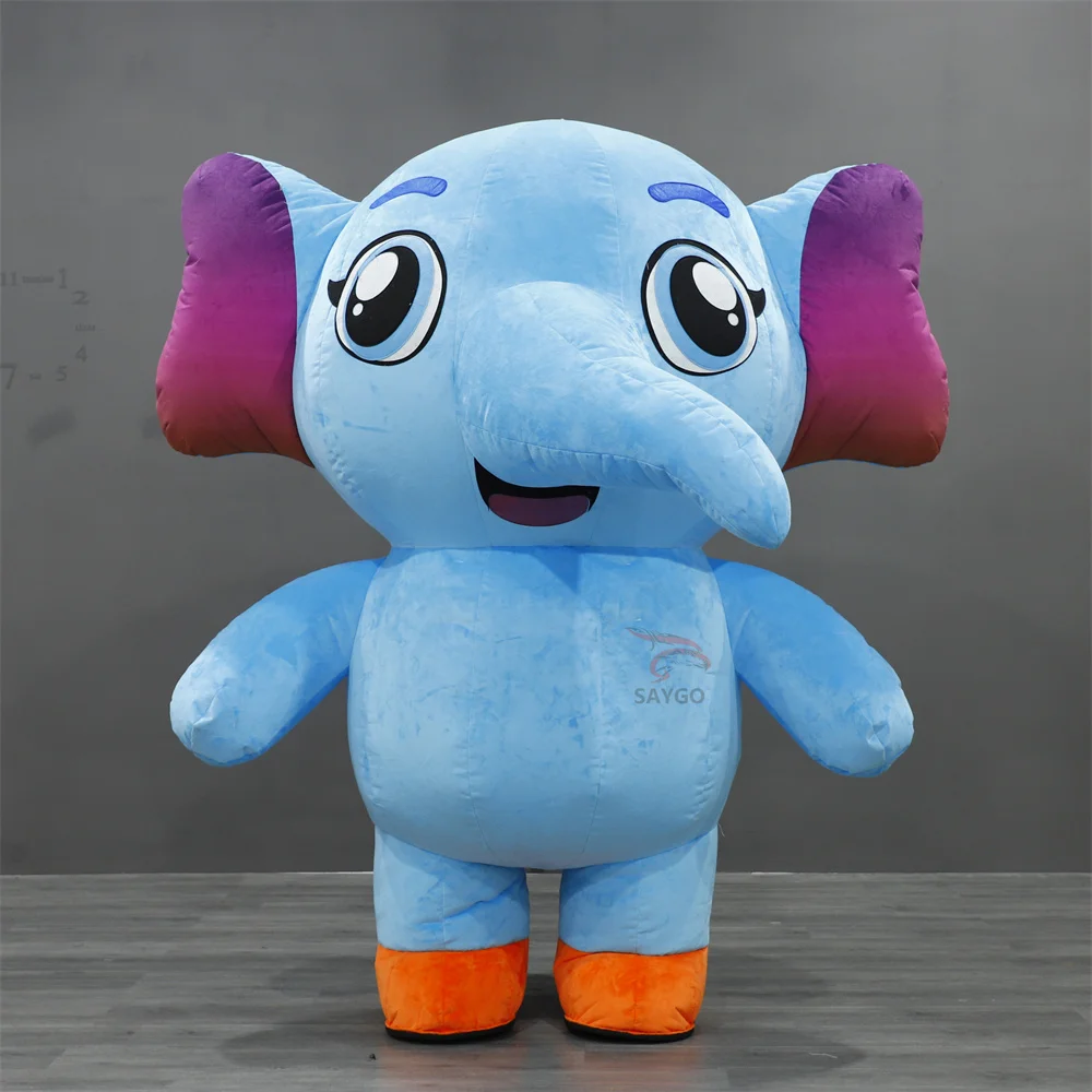 New Design Cute and Vivid Inflatable Blue Little Elephant Cartoon Mascots  Costumes for Sale, image size:1000x1000