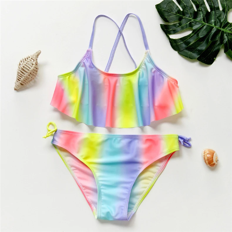 3~14year Girls Swimsuit Kids Swimwear Cute Print Kids Bikini Sets ...