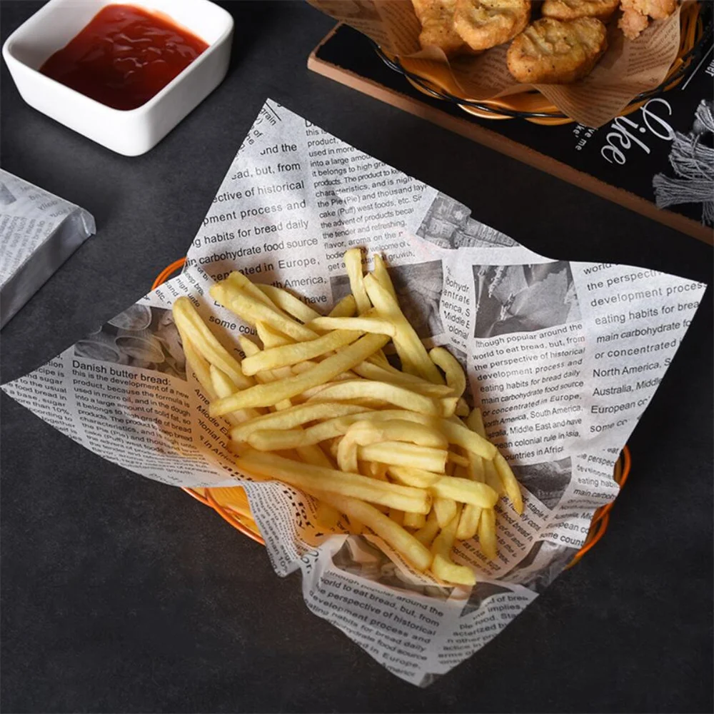 Newspaper Wrapping Paper Food Grade Wax Brown
