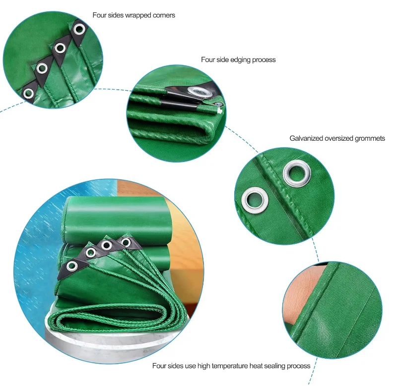 Heavy Duty Tarp  PVC Tarpaulin Vinyl Tarp with Grommets, Tear Resistant Cover for Truck Cover Greenhouse manufacture
