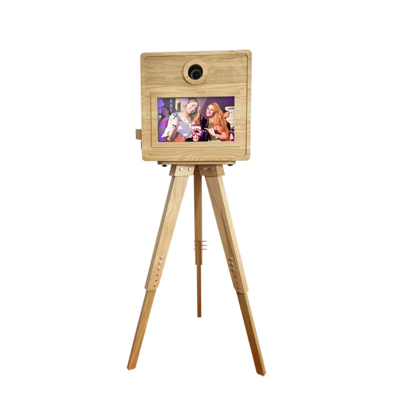 Phoprint Interactive Selfie Portable Dslr Wooden Vintage Photo Booth for Wedding and Party
