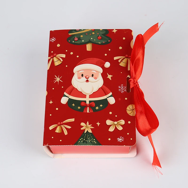 Tilpassbare hvite bokformete brettbare gaveesker med svampfôring og mykt papplater for julegaveemballasje, inkludert bånd