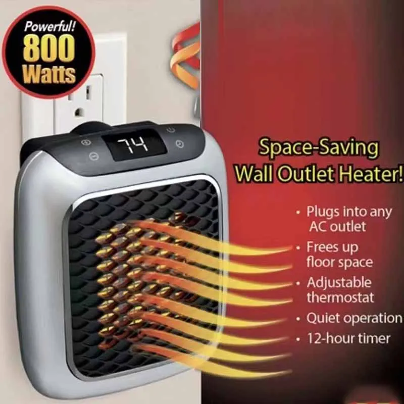 Electric Heater Portable Fan Heater Plug In Wall Room Heating Stove