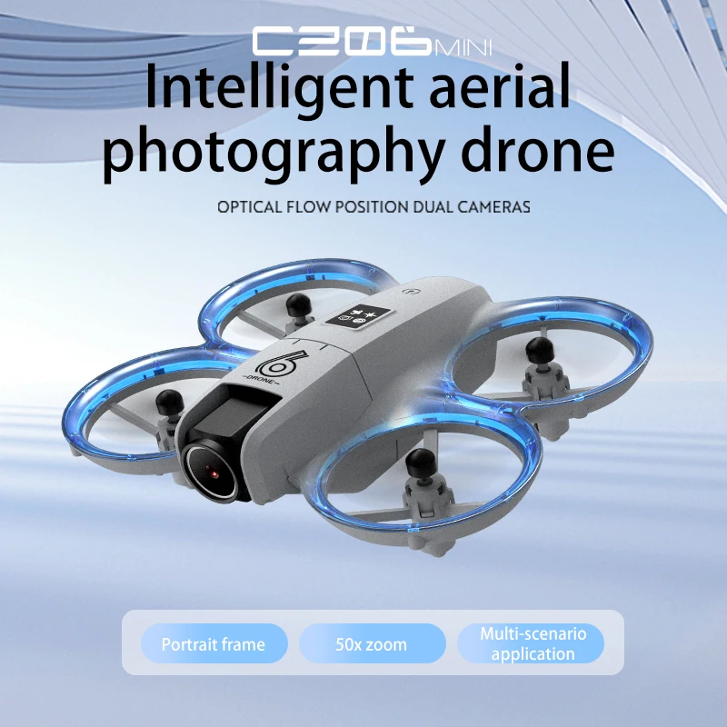 WIFI FPV RC Drone Quad with Dual Camera 4K, Lights Control and Obstacle Avoidance for Kids