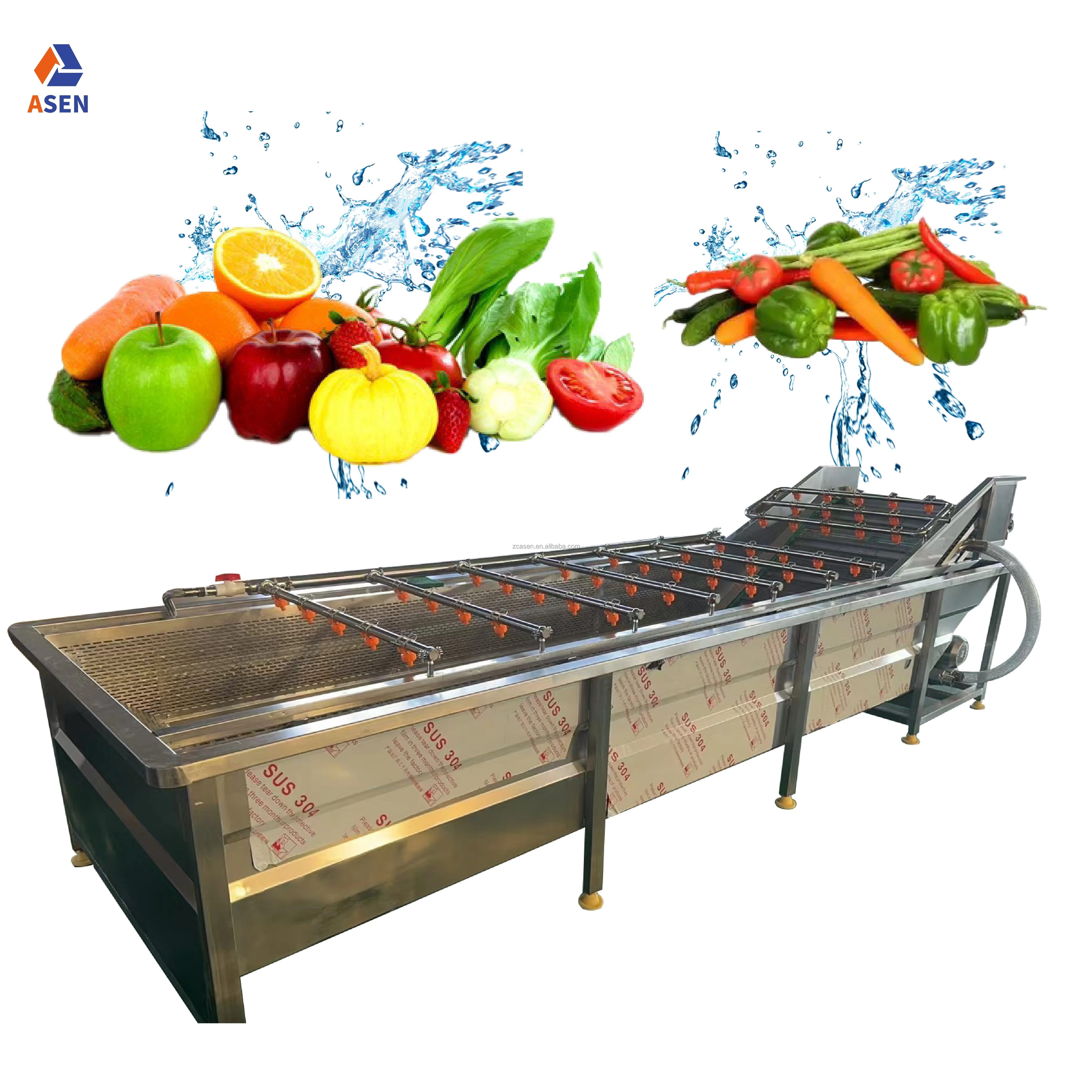 Ginger Cucumber Tomato Fruit Washing Machine Sorting Processing Line Vegetable Cleaning Equipment