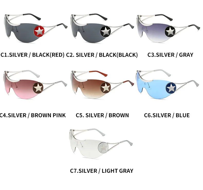 STORY XY9372 Frameless Luxury Sun Glasses - Oversized