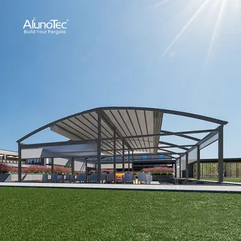 AlunoTec Unique Design Swimming Pool Retractable Pergola Awning Roof Retractable PVC Shade