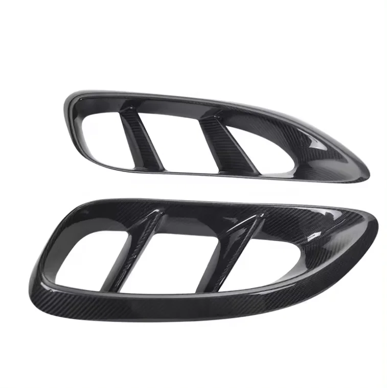 Real Dry Carbon Fiber Front Air Vent Outlet Cover Trim Body Parts For Porsche 718 Boxster GT4RS