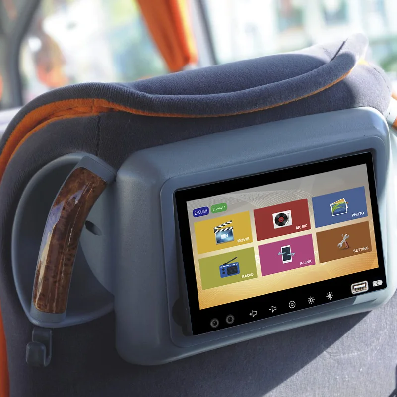 Buspad Back Seat Screen 7 Inch Touch Display Stand Alone Vod Mp5 Screen for YuTonG Bus Kinglong Bus Zhongtong Bus and Higer Bus