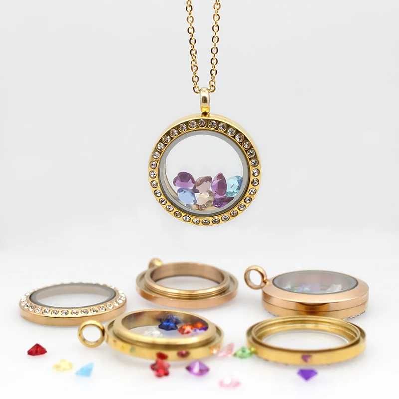 Wholesale 25mm Gold/rose Gold Pendant Necklaces with Charms