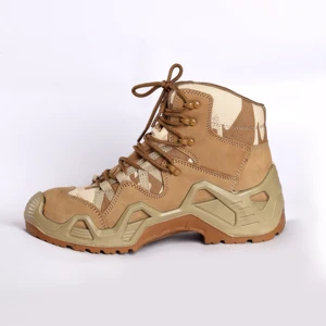 Nubuck Leather High Quality Men's Outdoor Sneaker Anti-slip Rubber Sole Waterproof Climbing Boots Hard-wearing Hiking Shoes