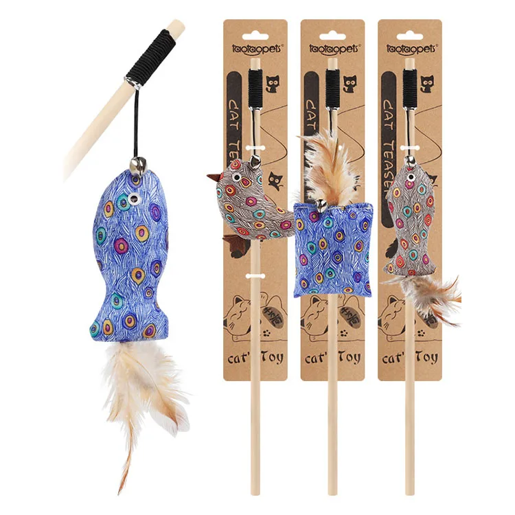 cat toy string on a stick