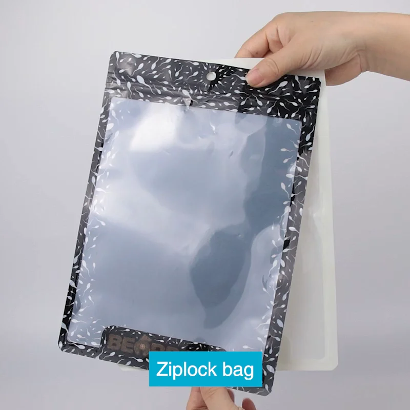 Custom Printed Clothing Packaging Bags With One Side Transparent