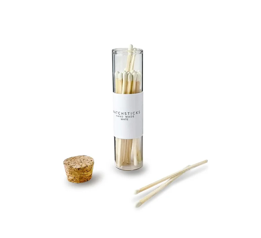 Customized labels 30mm Empty Straight Mouth Matchstick Glass Bottle Matches in glass jar