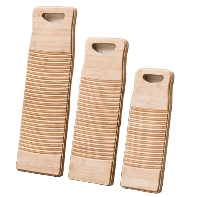 Natural Bamboo Hand Washboard for Laundry Washing Clothes,Anti-slip, Scrub Board for Women School Home,Vintage Decor
