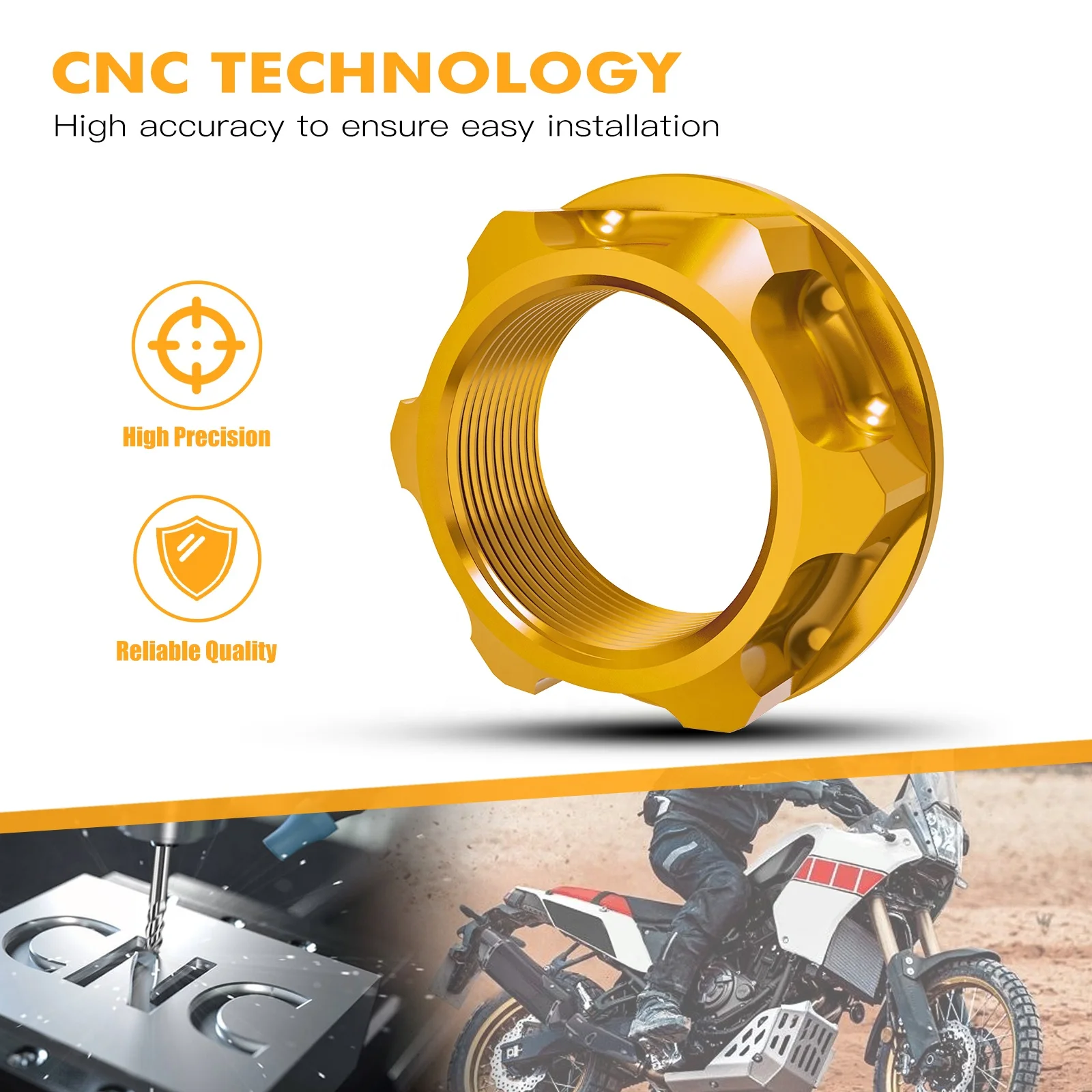 Nicecnc M24X1.0 Steering Stem Nut for Suzuki RM125-RMZ450