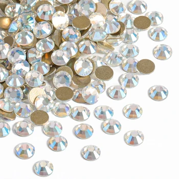 OPL Flat Back Crystal Rhinestones Round Gems For Nail Art And Craft Glue Fix - Blue Moonlight