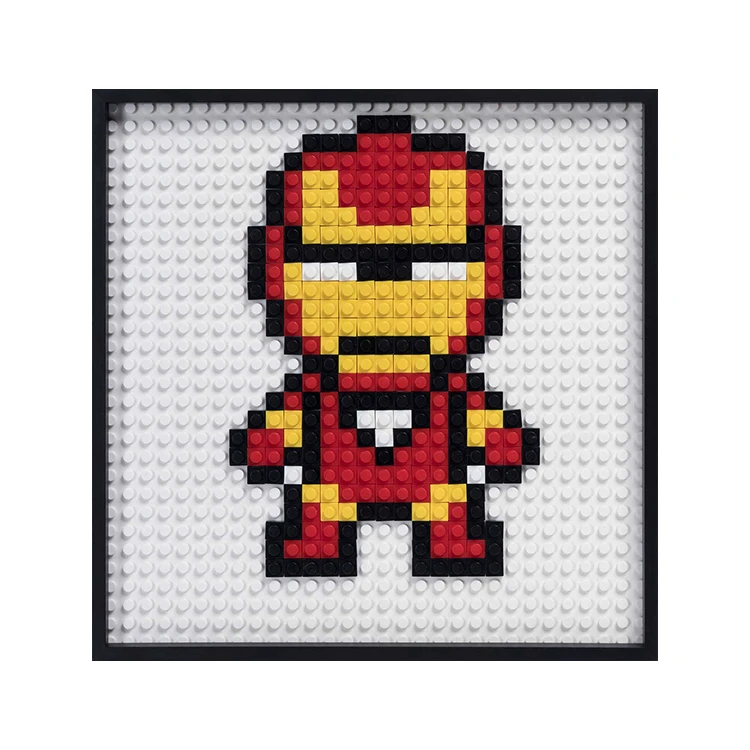 Creative Design Handmade Framed Legoes Build up Bat Man Iron Man Kids Wall Art Painting Custom Support Children Room Decor