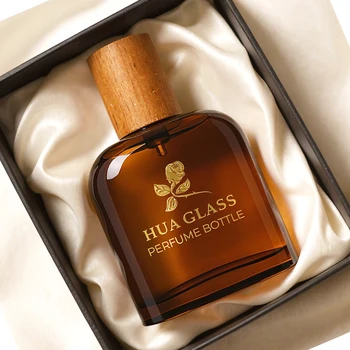 Luxury 50Ml Amber Black Perfume Bottles Wholesale Empty Square Glass Perfume Bottle Custom Perfume Bottle With Box Packaging