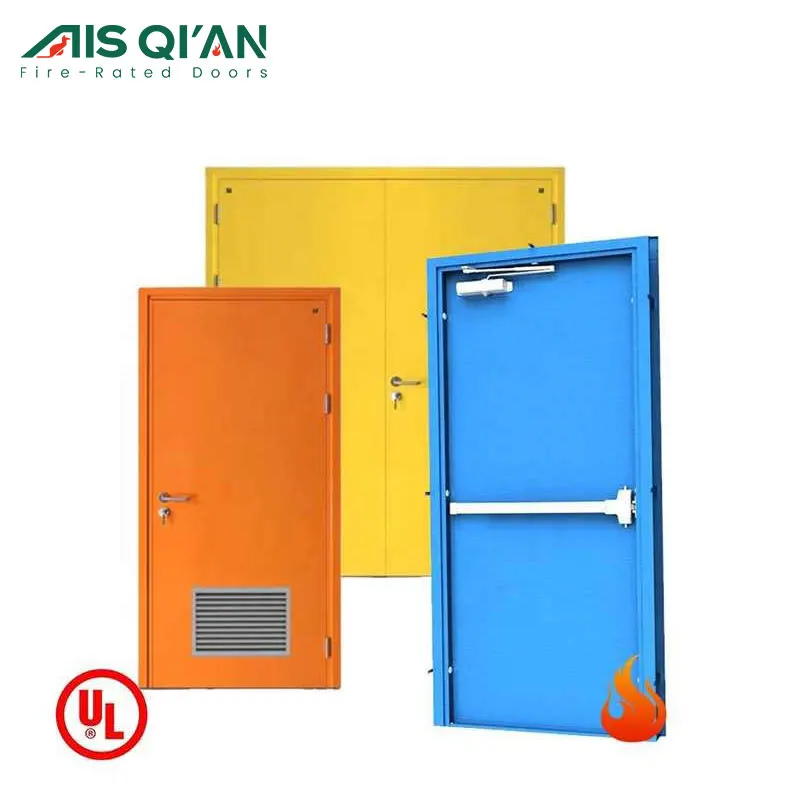 AIS Customized Alu Interior Quality with Glass Metal Modern Room Home Rated Fire Resistant Doors Steel Fire Proof Exit Door