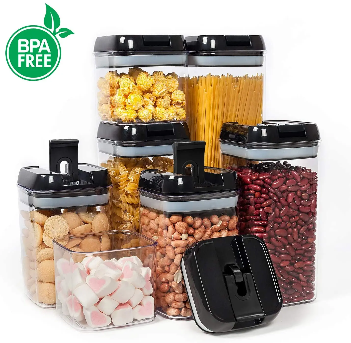 Airtight Food Storage Containers - Plastic BPA Free Kitchen Pantry