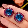 Pendientes de cristal puntiagudos azules