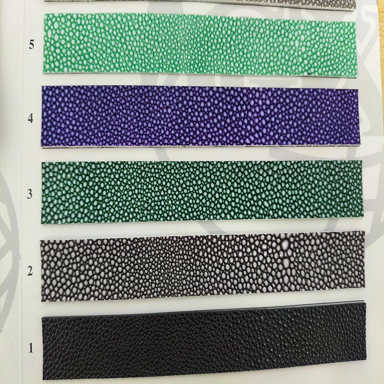 High Quality Full Grain Imitated stingray Fish Skin Grain Artificial PVC Leather Roll for Bags Shoes