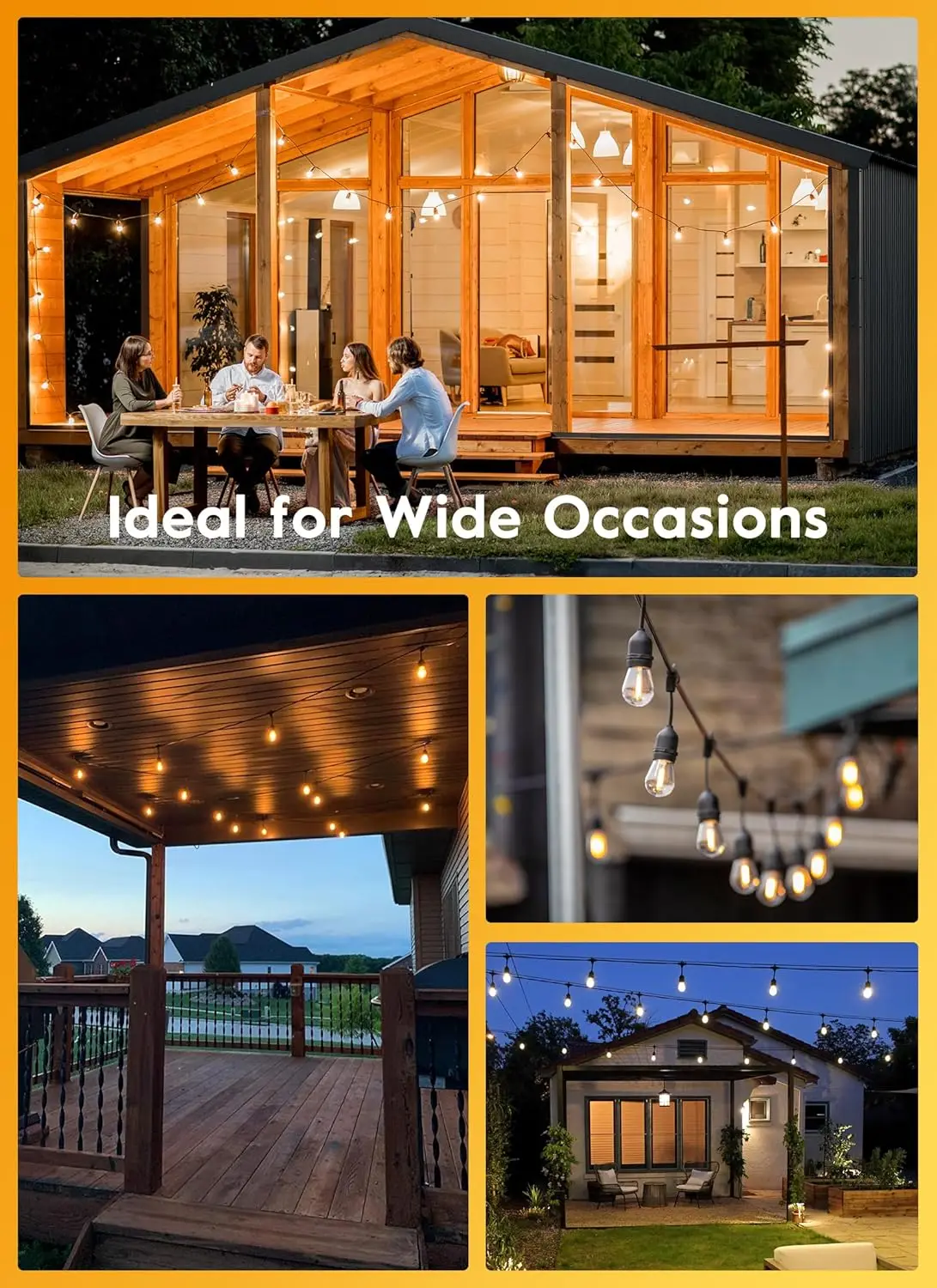 Commercial Grade E17 G30 Global 120V IP65 Durable Dimmable LED Transparent Smooth Replacement Bulbs Christmas Lights Outdoor