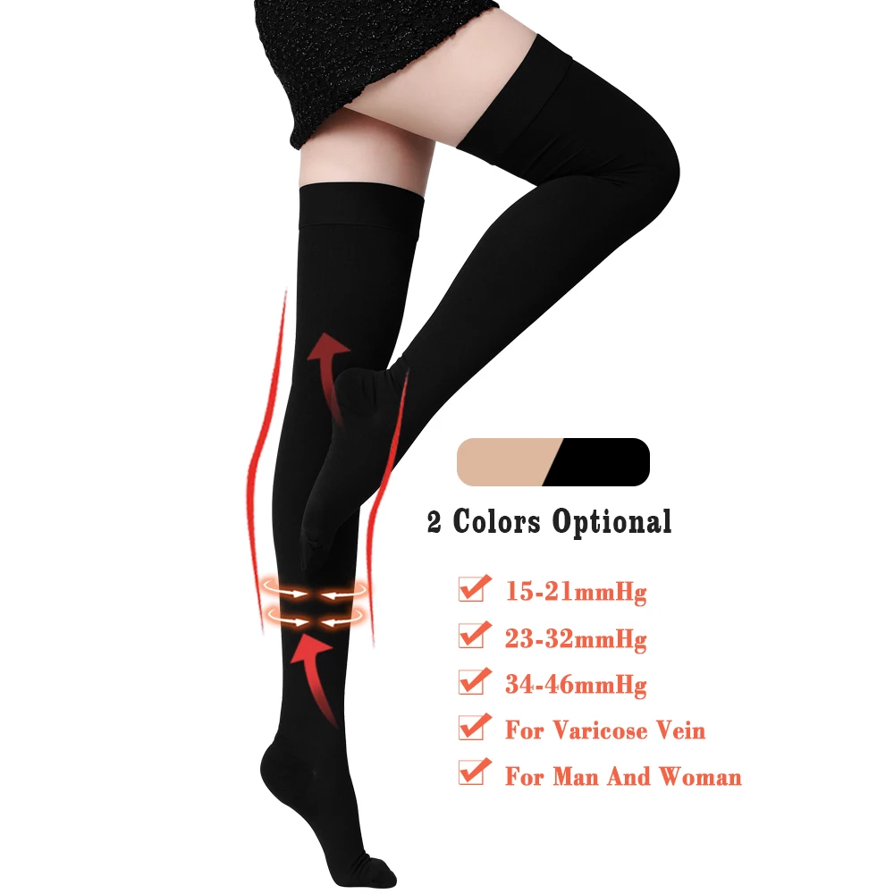Plus Size Toeless Custom 20-30Mmhg Toeless Medical Thigh High
