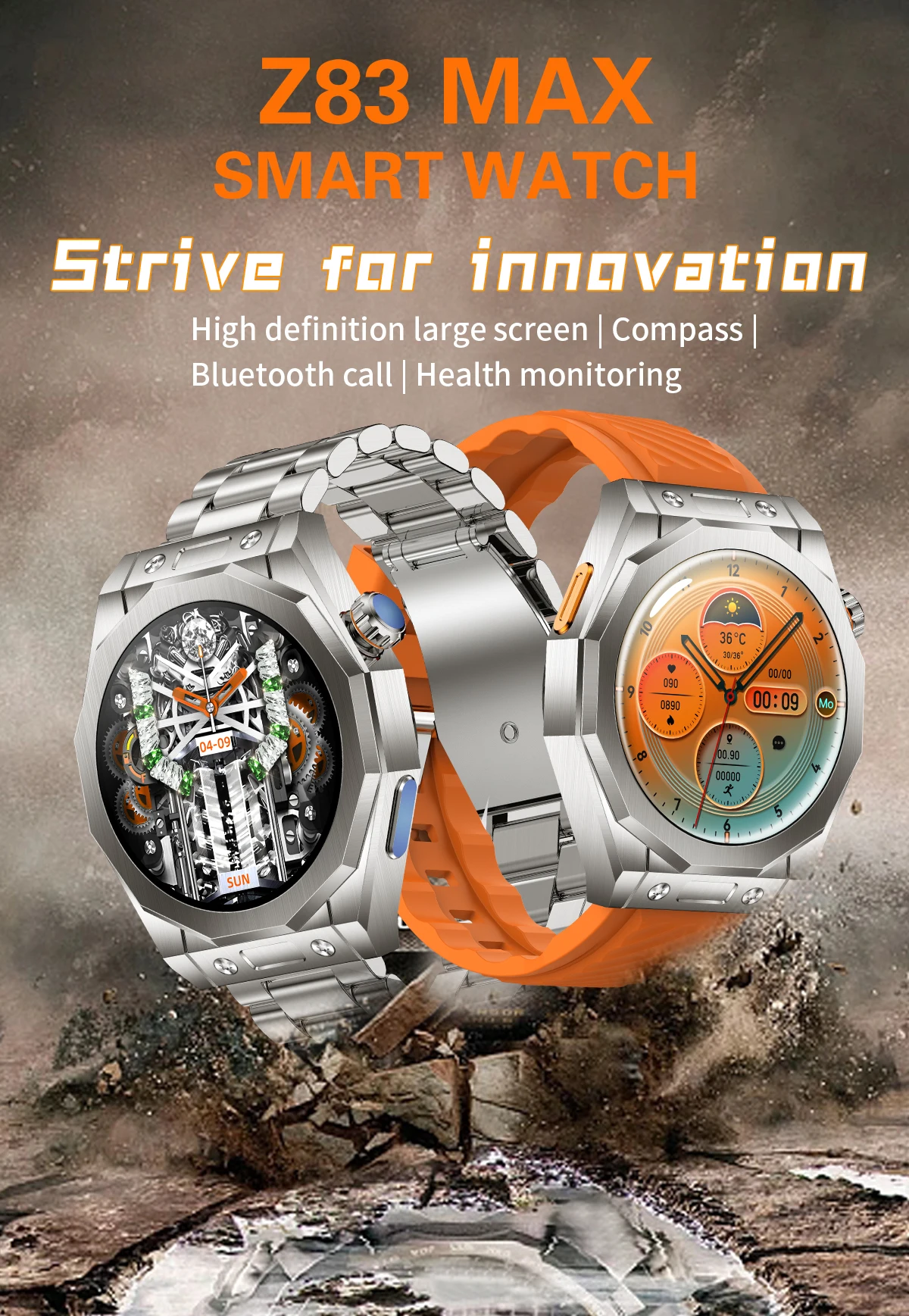 値段提示お願いします Wholesale Z83 MAX Smart Watch - 1.52 Inch, IP68 Waterproof