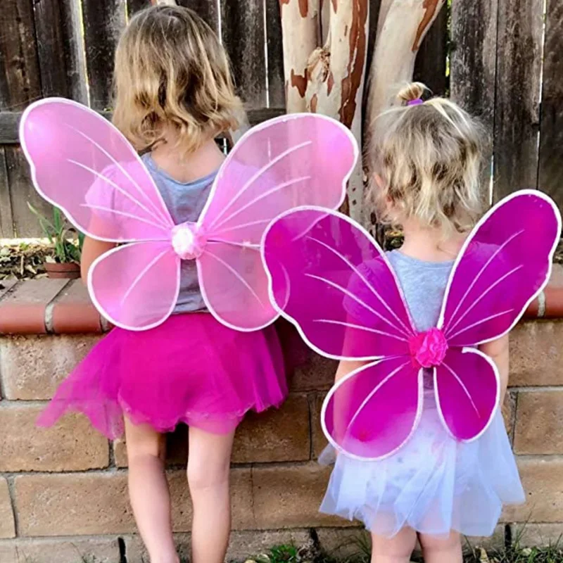 Ailes De Fée Pour Filles – Papillon – Organza 80g – Diadème + Baguette – Halloween, Carnaval, Anniversaire