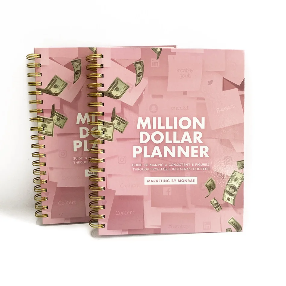 Double Loop Planificateur Budget Spiral A5 Cuadernos Journal Libreta Planner Custom Printing Luxury