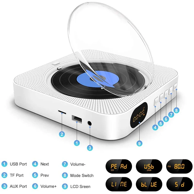 HiFi-stereomicrofoon met bluetooth (cd-speler, dvd-speler, FM-radio