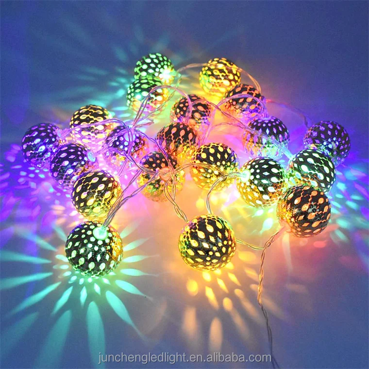 Christmas Tree Decoration Globe String Light Metal Ball Led Fairy Light Decorative Lamp for Bedroom Garden Party Wedding