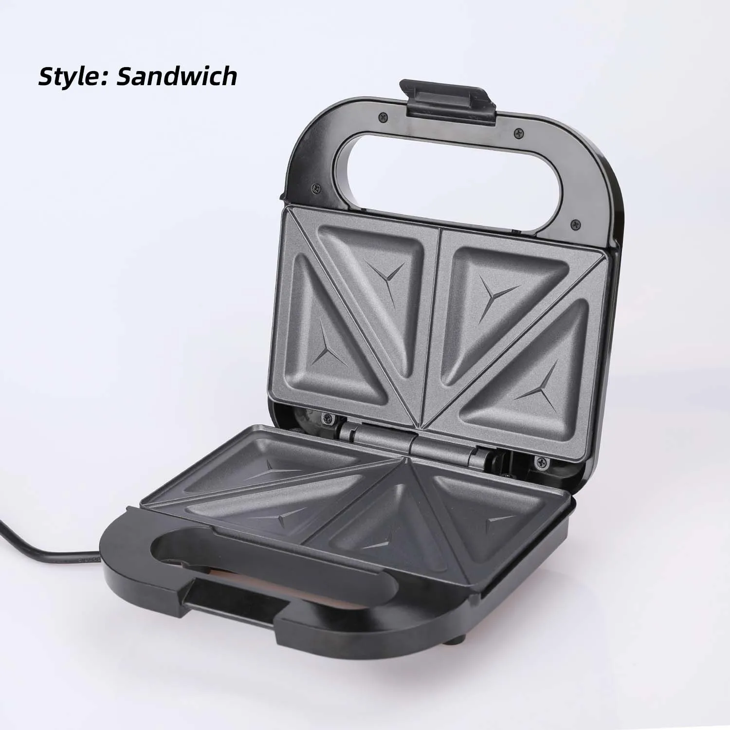 Waffle Machine Breakfast Toaster Electric Panini Grill Press Sandwich Maker With Auto Lock Clip