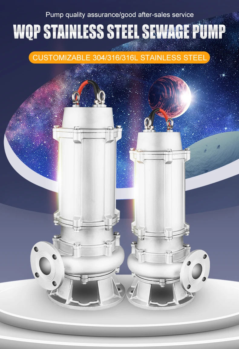 1hp Stainless Steel Submersible Sewage Pump Cost Chemical Dirty Water