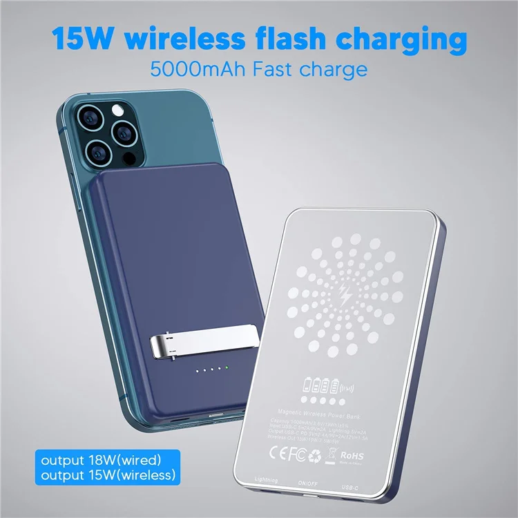 For magnetic Charge Mini Qi Charger 5000mah Powerbank Multi 15W OEM Magnetic Wireless Power Bank for Phone 12