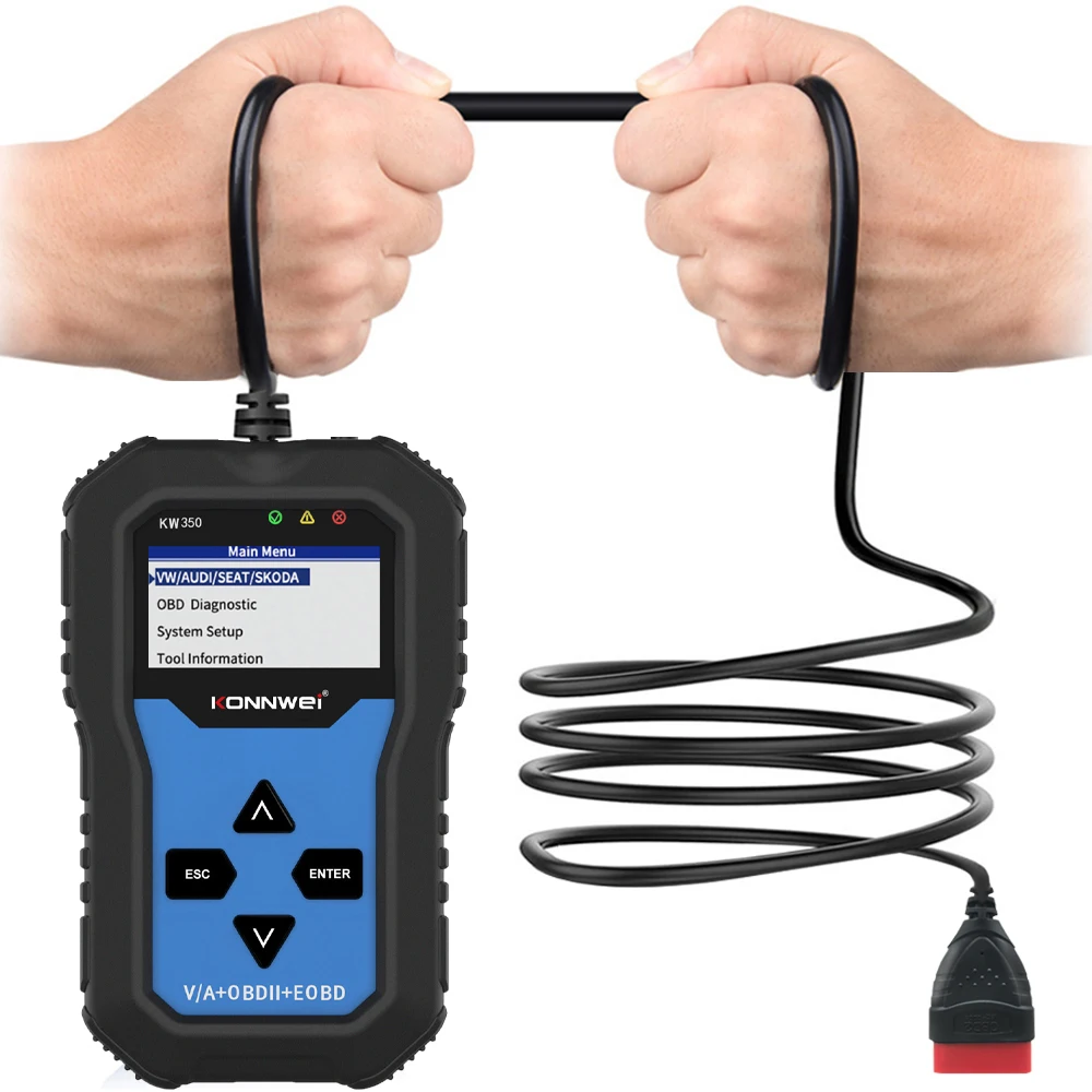 KONNWEI KW350 Full System Tester Engine Automatic OBDII Diagnostic Scanner ABS SRS Transmission Oil Reset Code Reader Features