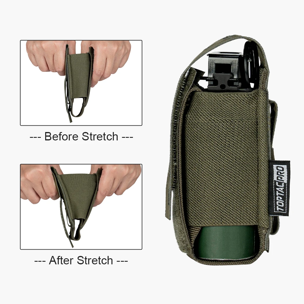 TOPTACPRO 500D Cordura MOLLE Pouch Tactical Flashlight Holder