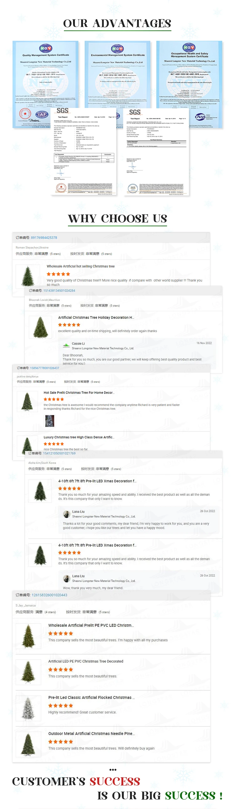 2024 New Design Indoor Decoration 7ft Pe/pvc Artificial Warm And Sweet