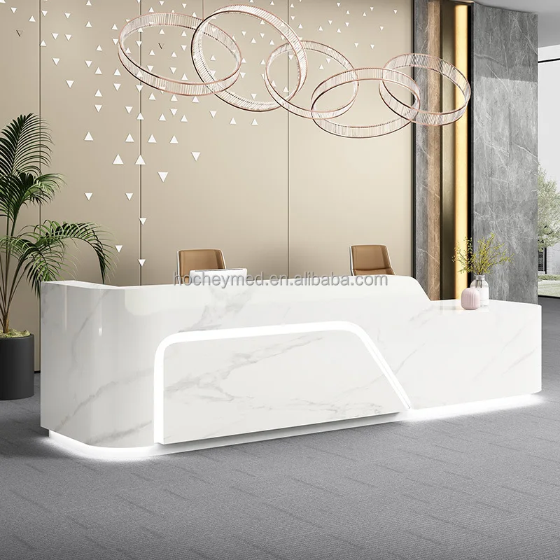 Hochey Medical Reception Desk Beauty Salon L Corner Curved Salon