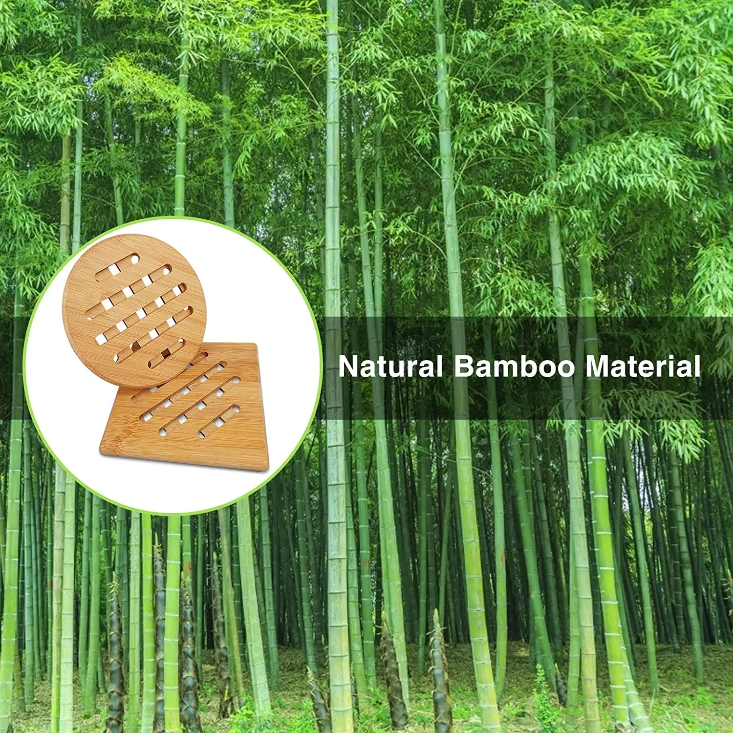 Bamboo Trivets Heat Resistant Bamboo Placemats Natural Square And Round