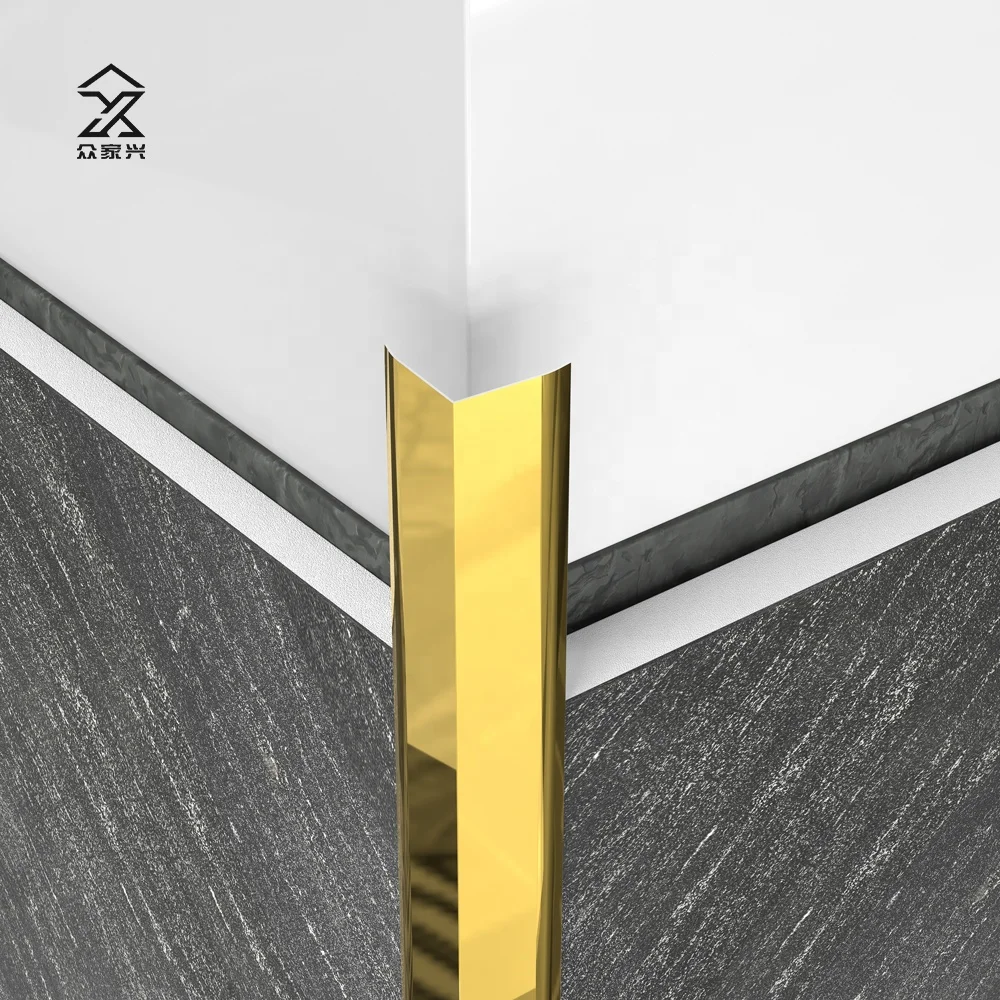 Gold Metal Decorative Aluminum Alloy Edge Trim profile stainless steel stair parts edge L Shape Wall Tile Trim