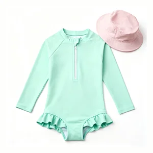 Girls Baby to Little Girls One Piece Swimwear Print Eco-Friendly UV Protection Quick Dry