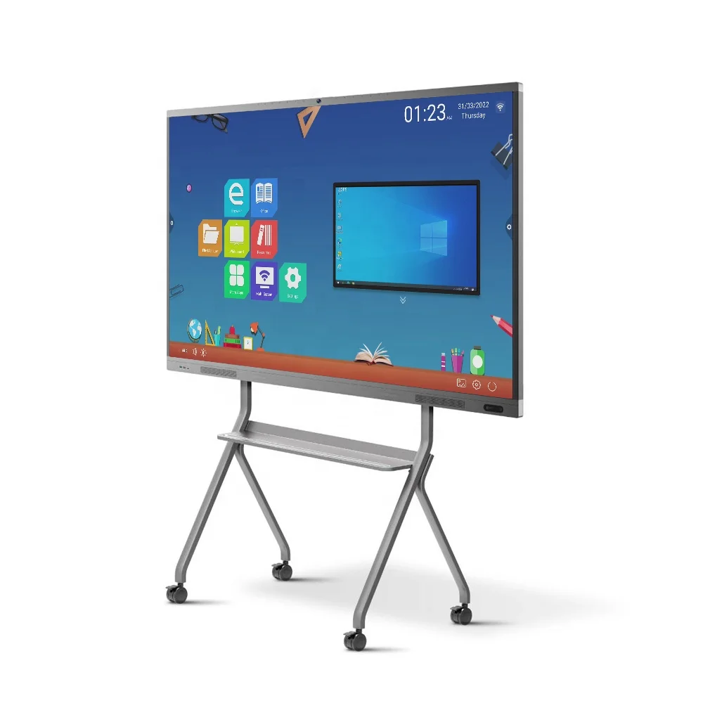 Android 11 Win10 Dual System Led Whiteboard Interactive Whiteboard Display Electronic White Board Smart Board for Classroom