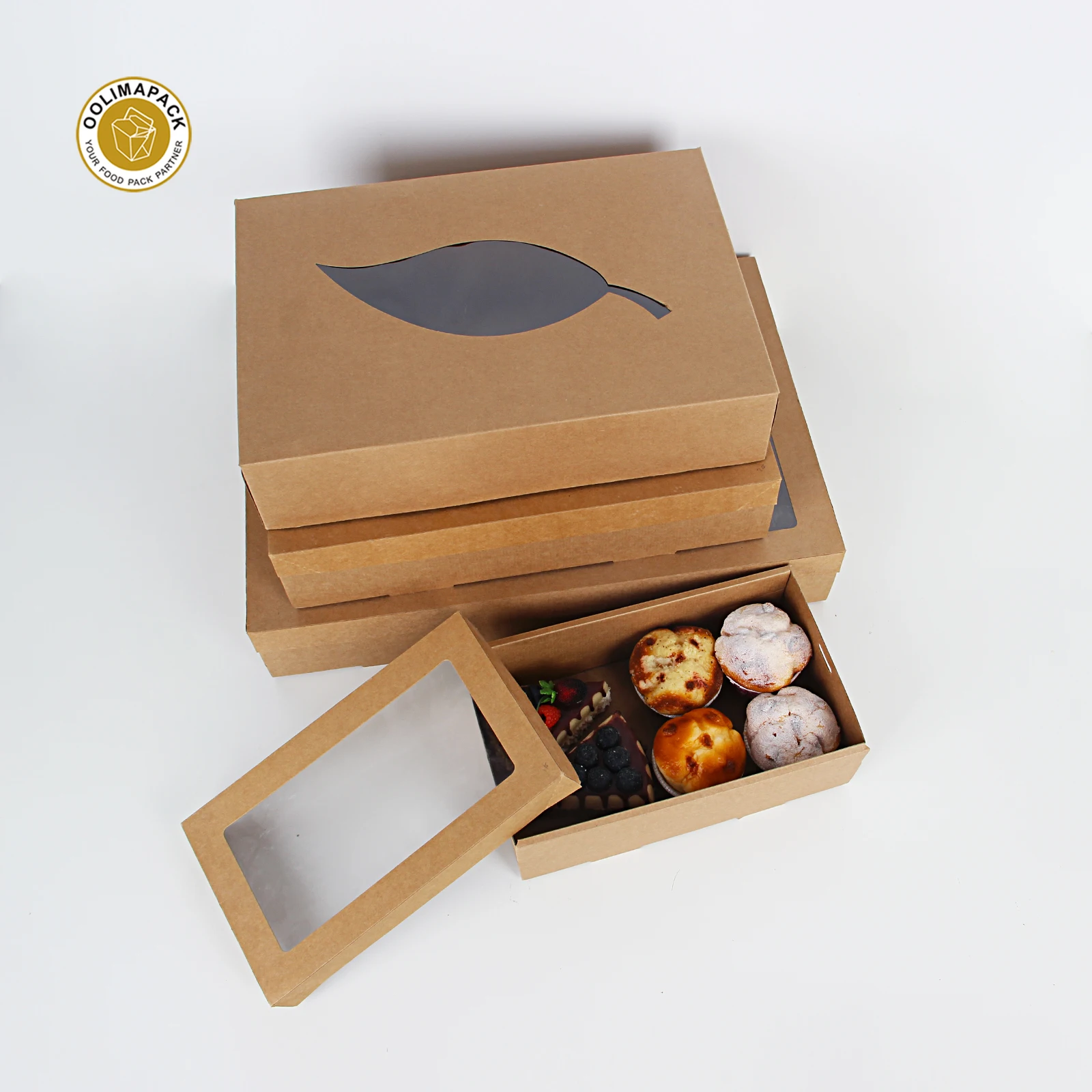 OOLIMA Eco Friendly Grazing Box Wholesale Eco Friendly Party Kraft Paper Grazing Boxes Platter Catering Box With Clear Lid