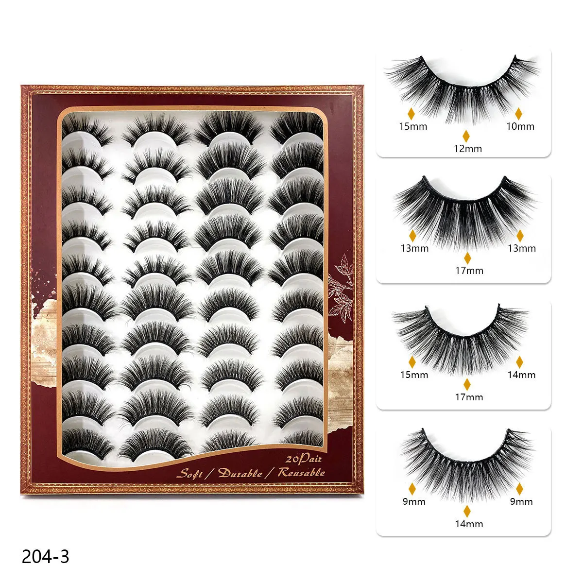 Inventory lashes Manufacturer Beauty natural long eyelashes 20 pairs natural false eyelashes fake long makeup 3d mink eyelashes