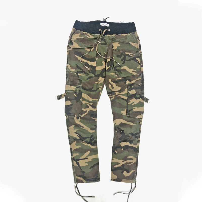 DiZNEW Wholesales Retro Washed Camouflage Jeans Loose Fitting Fashion Cargo Pants