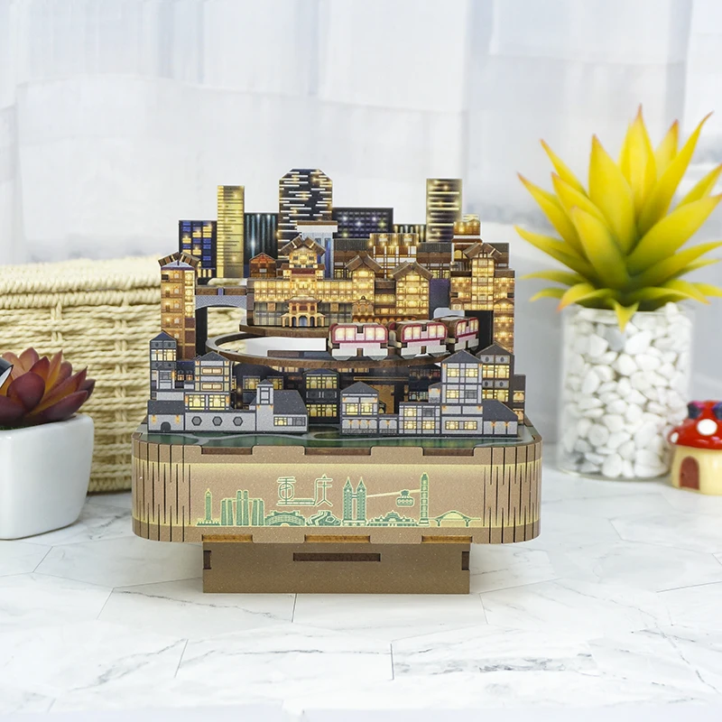 音楽寅 BOX Tonecheer Chongqing Music Box Wood Jigsaw for Kids